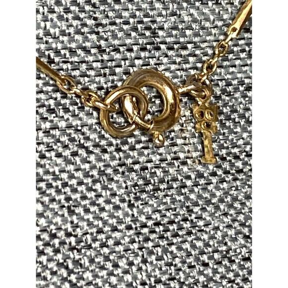 Crown Trifari Necklace Delicate Chain Linked Hold Tone 15” Vintage Estate - Picture 6 of 6